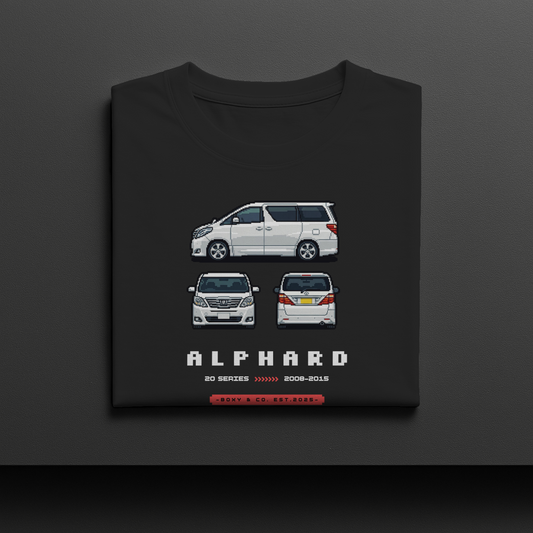 Toyota Alphard 20 Series 8-Bit Pixel Graphic T-Shirt