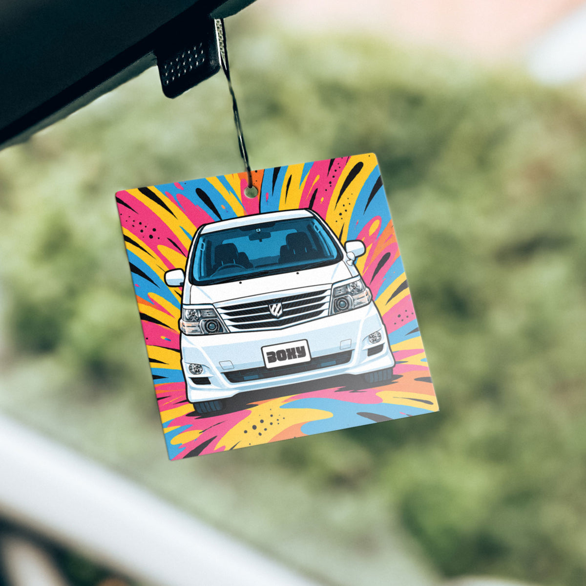 Boxy Air Fresheners for Toyota Alphard & Vellfire – Lemon Sherbet Scent (Black or White)