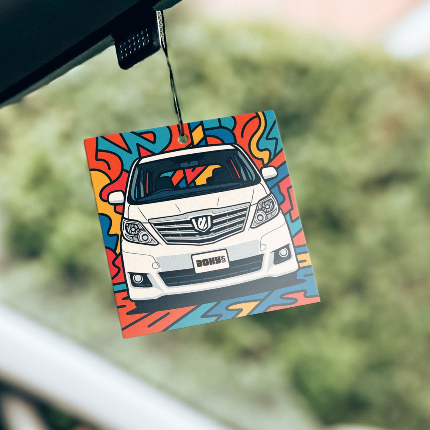 Boxy Air Fresheners for Toyota Alphard & Vellfire – Lemon Sherbet Scent (Black or White)