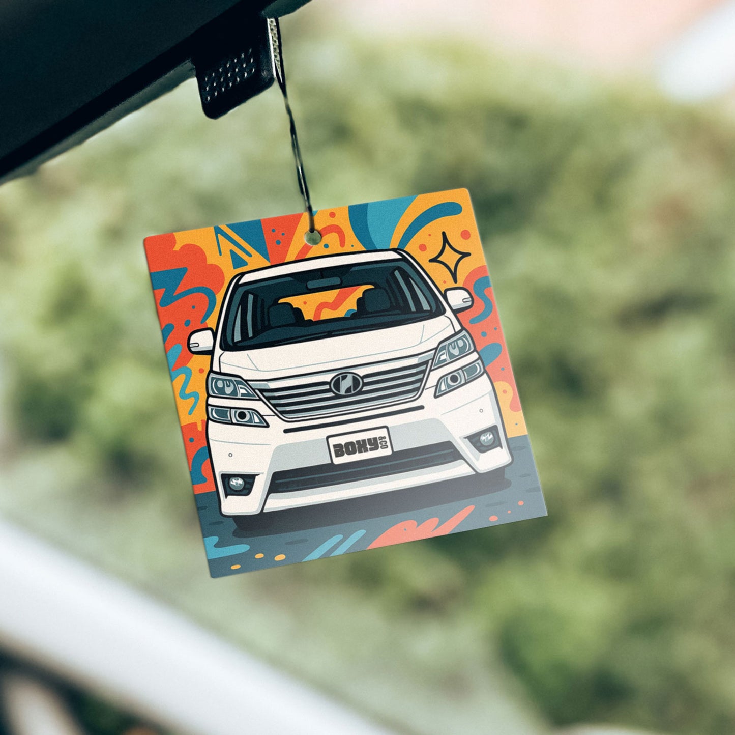 Boxy Air Fresheners for Toyota Alphard & Vellfire – Lemon Sherbet Scent (Black or White)