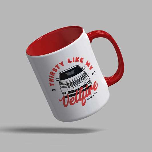 “Thirsty Like My Vellfire” Red Two-Tone Mug – 20 Series Vellfire Lifestyle Gift